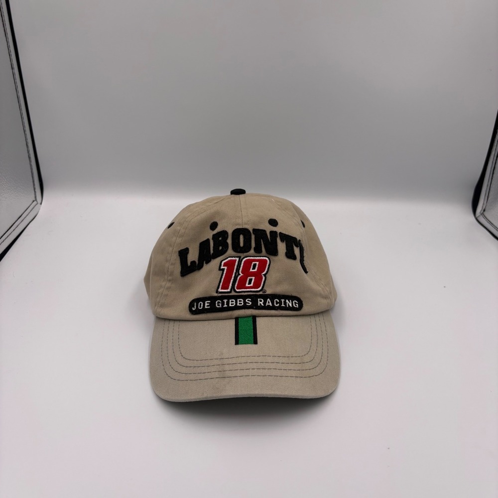 Chase Authentics NASCAR Hat Mens OSFA Tan Bobby Labonte 18 Joe Gibbs Racing Cap